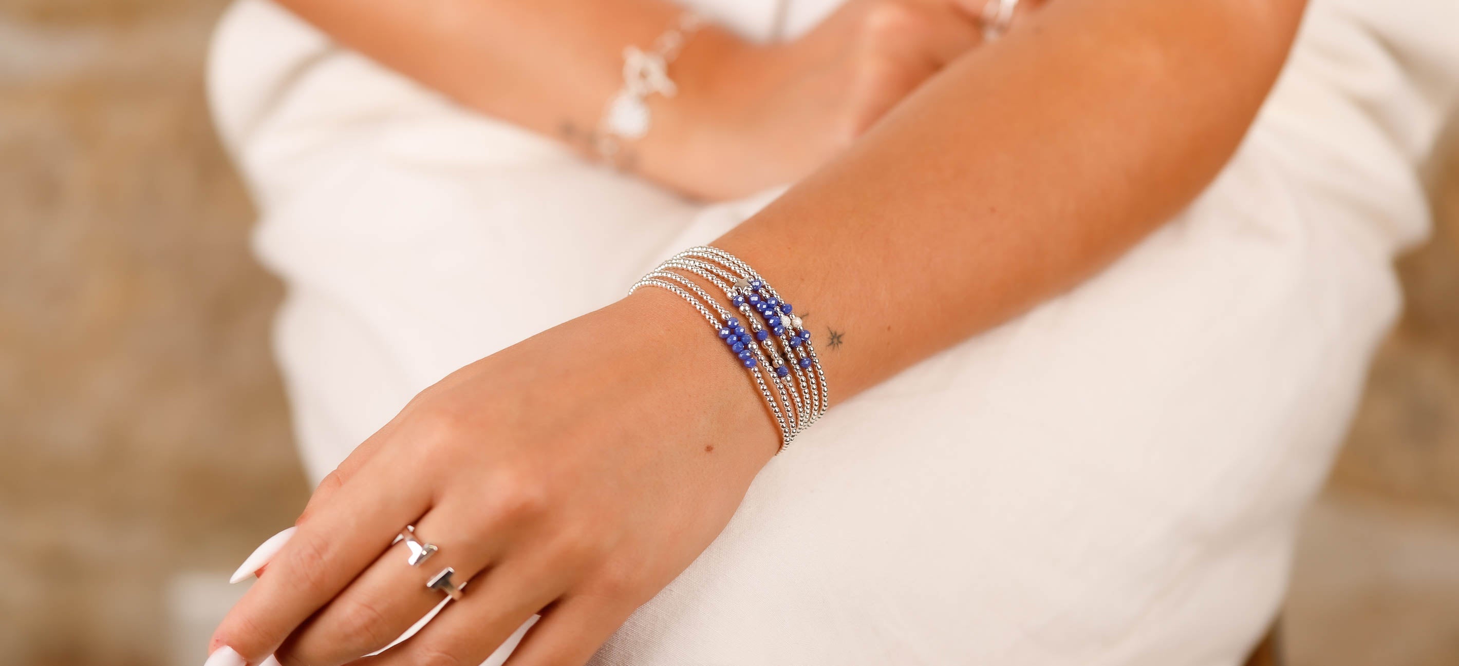 Bracelet En Argent 925 Serti De Pierres Blanches - Neuf Avec étiquettes