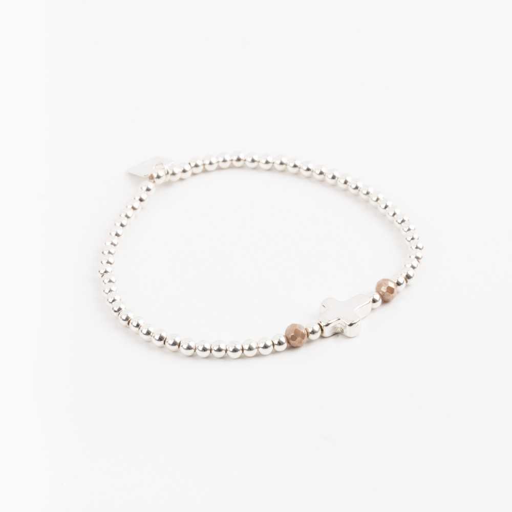 Bracelet Perle argent - Taupe - INCONTOURNABLE