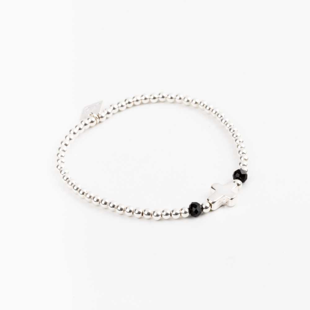 Bracelet Perle argent - Noir - INCONTOURNABLE