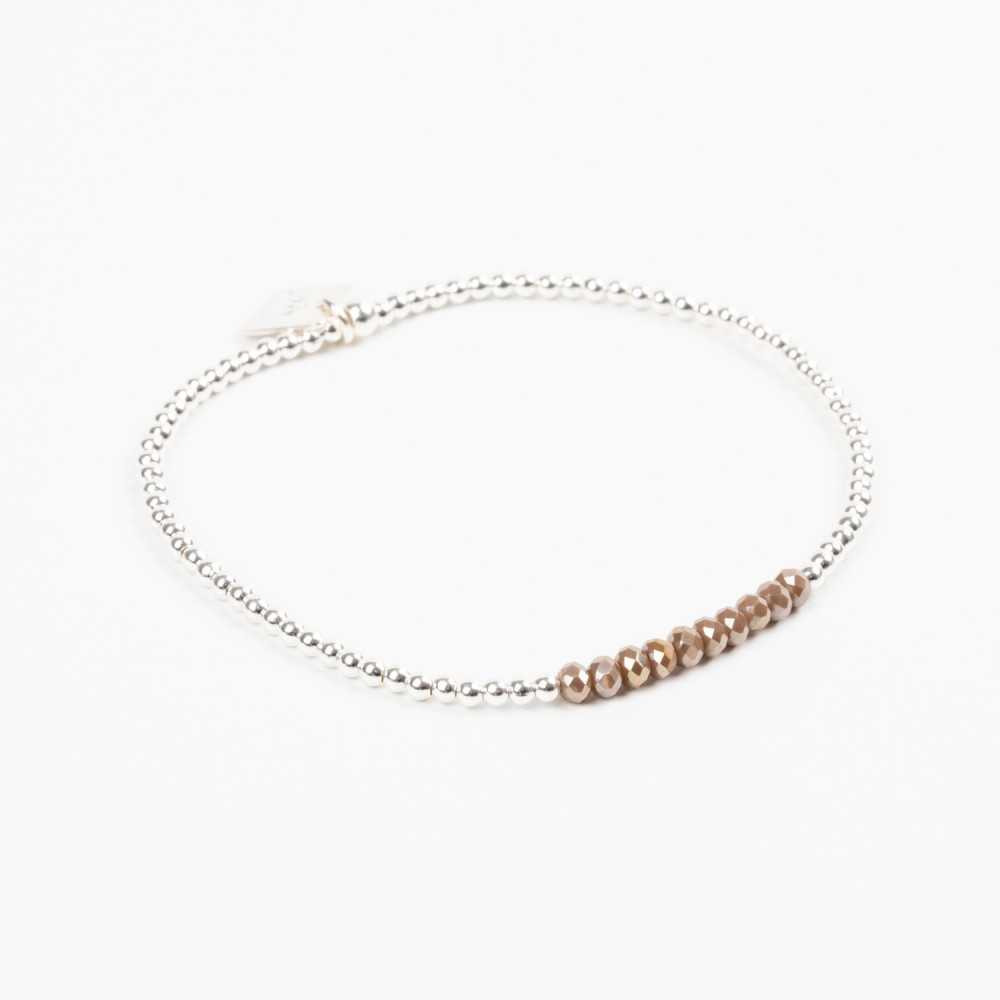 Bracelet Perle argent - Taupe - SUBTIL
