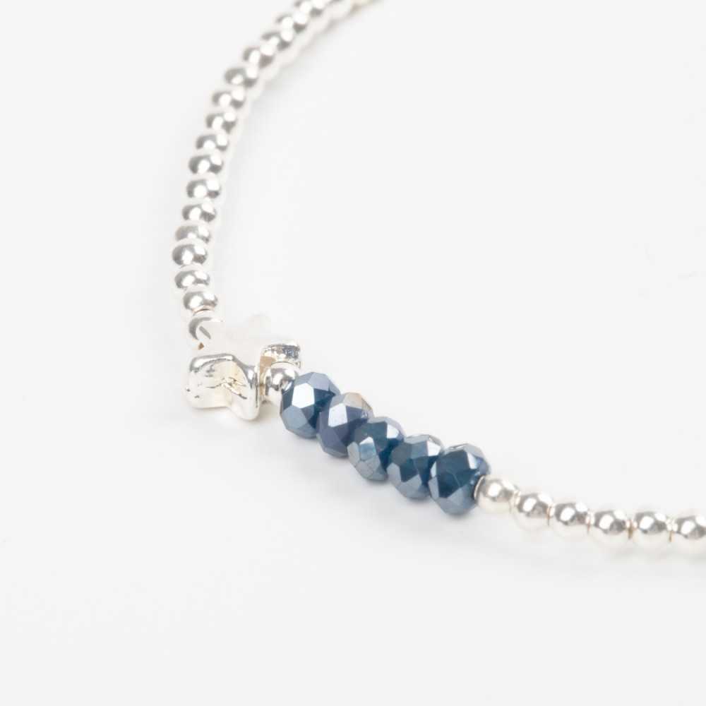 Bracelet Perle argent - Bleu roi - SUBTIL