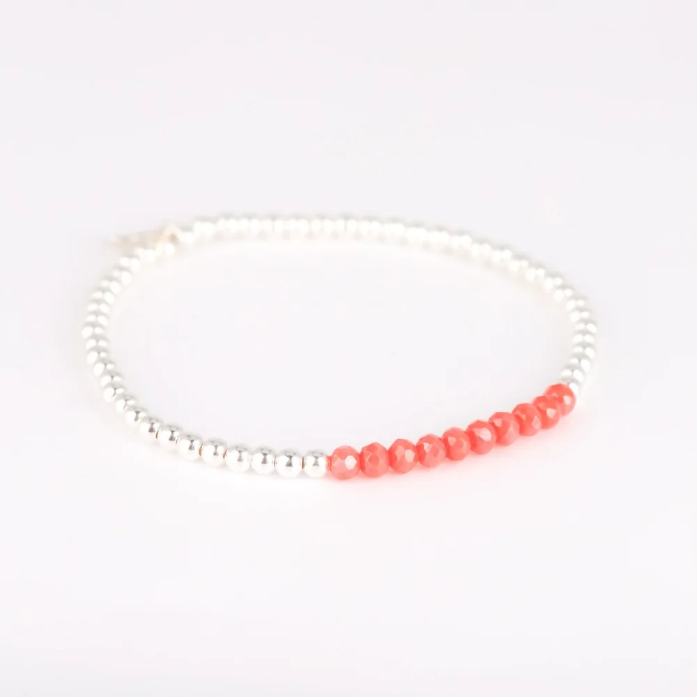 Bracelet Perle Argent - Corail - INCONTOURNABLE