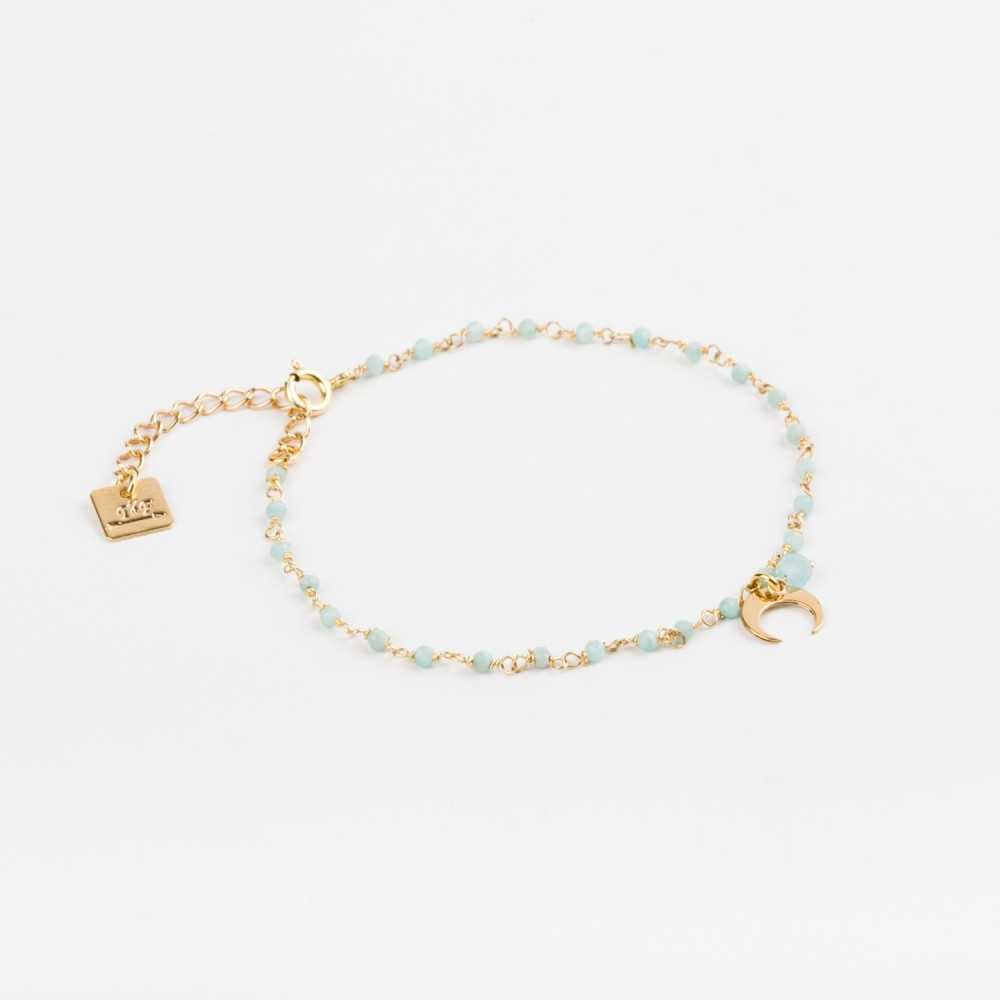 Bracelet Chaine Finesse - Amazonite & Lune - ESSENTIELS