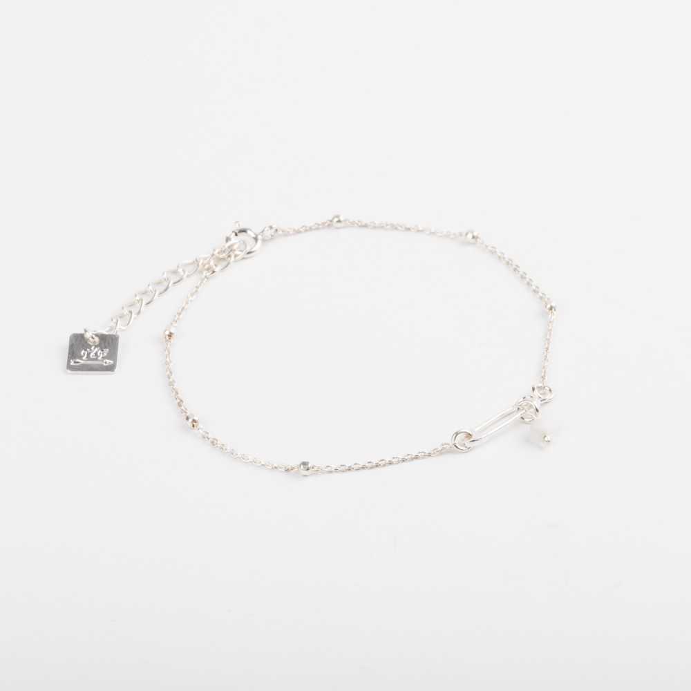 Bracelet Chaine - Epingle Agate Blanche - VALENTINE