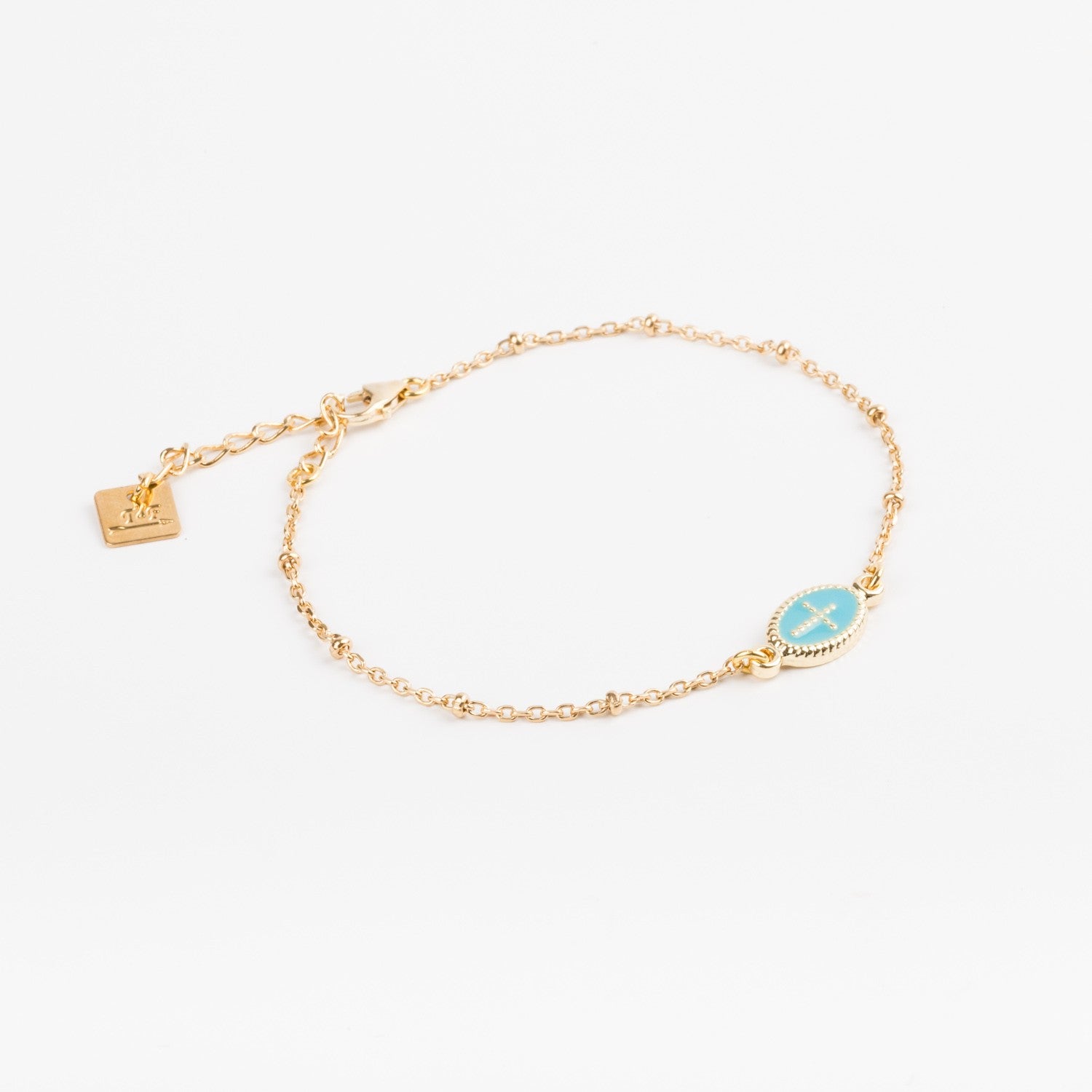 Bracelet - Connecteur émaillé - Plaqué or - LEONIE