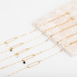 Bracelet - Maillon diamanté - Agate blanche - Plaqué or - LILY
