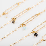 Collier - Maillon - Agate blanche - Plaqué or - LILY