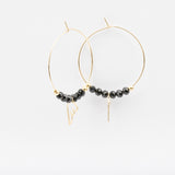 Boucles d'oreilles - Cristaux - Noir - Pampille - Plaqué or - INCONTOURNABLE