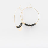 Boucles d'oreilles - Cristaux - Noir - Pampille - Plaqué or - INCONTOURNABLE