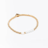 Bracelet - Perle - Cristaux - Blanc - Plaqué or - INCONTOURNABLE