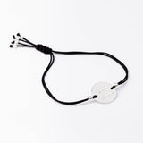 Bracelet - Cordon noir - Plaqué argent - OSMOSE