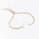 Bracelet - Cordon crème - Plaqué argent - OSMOSE
