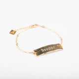 Bracelet - Plaque - Plaqué or - QUI-SUIS-JE