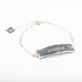 Bracelet - Plaque - Plaqué argent - QUI-SUIS-JE