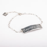 Bracelet - Plaque - Plaqué argent - QUI-SUIS-JE