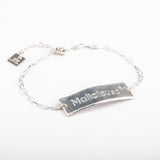 Bracelet - Plaque - Plaqué argent - QUI-SUIS-JE