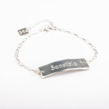 Bracelet - Plaque - Plaqué argent - QUI-SUIS-JE