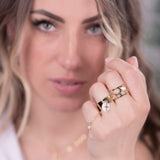 Bague - Nacre - Breloque - Petite - Plaqué or - CHLOÉ