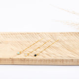 Boucles d'oreilles - Chaînette - Amazonite - Plaqué or - JADE
