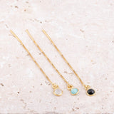 Boucles d'oreilles - Chaînette - Amazonite - Plaqué or - JADE