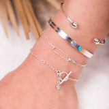Bracelet - Maillon diamanté - Amazonite - Argent - LILY