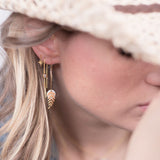 Boucles d'oreilles - Créoles - Nacre & Breloque - Plaqué or -CHLOÉ