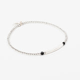 Bracelet - Perle - Cristaux - Noir - Argent - SUBTIL