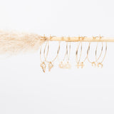 Boucles d'oreilles - Créoles - Nacre & Breloque - Plaqué or -CHLOÉ