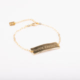 Bracelet - Plaque - Plaqué or - QUI-SUIS-JE