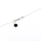 Collier - Chaine diamantée - Onyx - Argent 925 - ISA