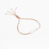 Bracelet - Cordon crème - Plaqué argent - OSMOSE
