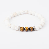 Bracelet homme - Magnésite - Oeil de tigre - Argent - MENKA