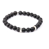 Bracelet homme - Pierre de lave - Onyx - Argent - APOLO