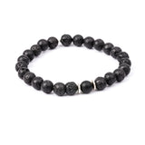 Bracelet homme - Pierre de lave - Onyx - Argent - APOLO