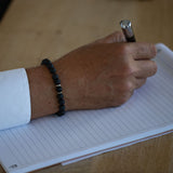 Bracelet homme - Pierre de lave - Onyx - Argent - APOLO