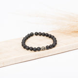 Bracelet homme - Pierre de lave - Pyrite - Argent - ATLAS