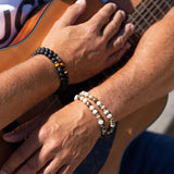 Bracelet homme - Pierre de lave - Oeil de tigre - Argent - HELIOS