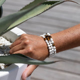 Bracelet homme - Oeil de tigre - Magnésite - Argent - MENKA
