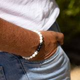 Bracelet homme - Onyx - Magnésite - Argent - MEROPE