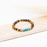 Bracelet homme - Apatite - Oeil de tigre - Argent - MIRA