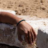 Bracelet homme - Apatite - Oeil de tigre - Argent - MIRA