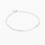 Bracelet - Perle - Cristaux - Blanc - Argent -  SUBTIL