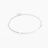 Bracelet - Perle - Cristaux - Blanc - Argent -  SUBTIL