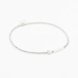 Bracelet - Perle - Cristaux - Blanc - Argent -  SUBTIL