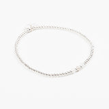 Bracelet - Perle - Cristaux - Blanc - Argent -  SUBTIL