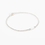 Bracelet - Perle - Cristaux - Blanc - Argent -  SUBTIL