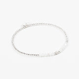 Bracelet - Perle - Cristaux - Blanc - Argent -  SUBTIL