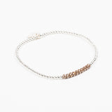 Bracelet - Perle - Cristaux - Taupe - Argent - SUBTIL