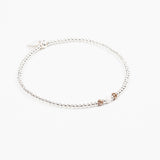 Bracelet - Perle - Cristaux - Taupe - Argent - SUBTIL