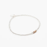 Bracelet - Perle - Cristaux - Taupe - Argent - SUBTIL